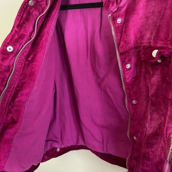Pree People velvet trucker jacket in pink XS - Picture 11 of 14